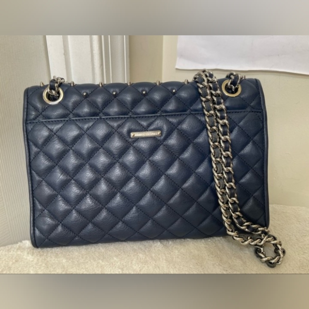 Rebecca Minkoff Quilted Crossbody - Studs And Navy Blue - Picture 14 of 14